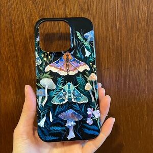 iPhone 16 pro slim case with Luna moths and mushrooms 🍄